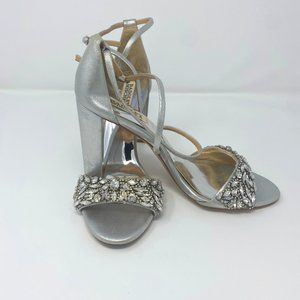 Badgley Mischka Jeweled Sandals with Heel
